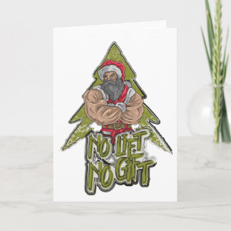 Bodybuilder Santa Funny Fitness Christmas Card Karte
