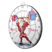 Bodybuilder Santa Funny Weihnachtsgeschenk Dart Bo Dartscheibe (Vorderseite rechts)