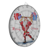 Bodybuilder Santa Funny Weihnachtsgeschenk Dart Bo Dartscheibe (Vorderseite Links)