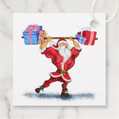 Bodybuilder Santa Funny Weihnachtsgeschenke Tags Geschenkanhänger (Rückseite)