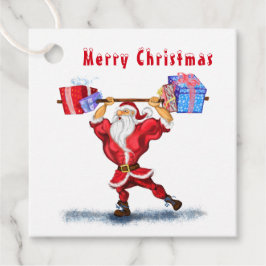 Bodybuilder Santa Funny Weihnachtsgeschenke Tags Geschenkanhänger