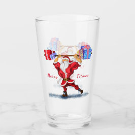 Bodybuilder Santa Funny Weihnachtsglas Glas