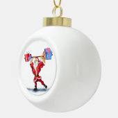 Bodybuilder Santa Funny Weihnachtsschmuck Keramik Kugel-Ornament (Rechts)