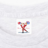 Bodybuilder Santa Gift Funny Christmas Labels Etiketten (Befestigt)
