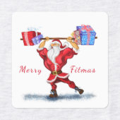 Bodybuilder Santa Gift Funny Christmas Labels Etiketten (Design 1)
