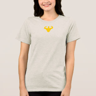 Bodybuilder-Silhouette - Doppelte Bizeps-Stärke Tri-Blend Shirt