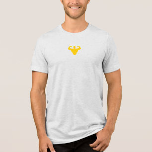 Bodybuilder-Silhouette - Doppelte Bizeps-Stärke Tri-Blend Shirt