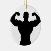 Bodybuilder-Silhouette Keramikornament (Rechts)