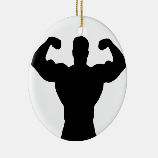 Bodybuilder-Silhouette Keramikornament (Rechts)