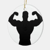 Bodybuilder-Silhouette Keramikornament (Links)