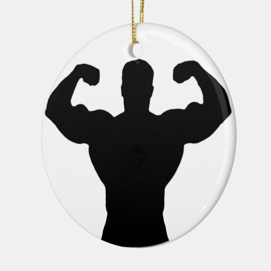 Bodybuilder-Silhouette Keramikornament (Links)