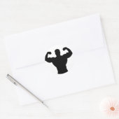 Bodybuilder-Silhouette Runder Aufkleber (Umschlag)