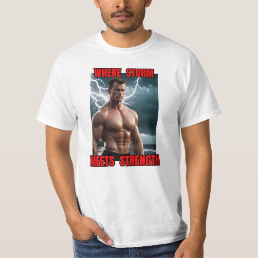 Bodybuilder und Sturm T-Shirt (Vorderseite)