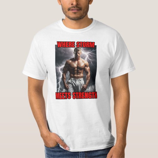 Bodybuilder und Sturm T-Shirt (Vorderseite)