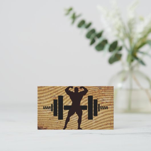 Bodybuilder Visitenkarten Visitenkarte (Stehend Vorderseite)