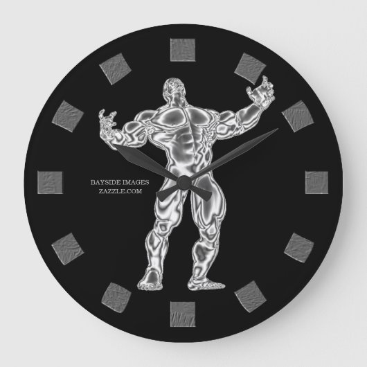 Bodybuilder Wall Clock Große Wanduhr (Vorderseite)