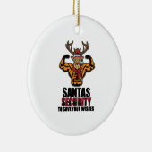 Bodybuilder Weiglifter Gym Muscle Santa Security Keramik Ornament (Rechts)