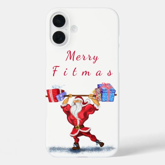 Bodybuilder Weihnachts iPhone Case (Rückseite)