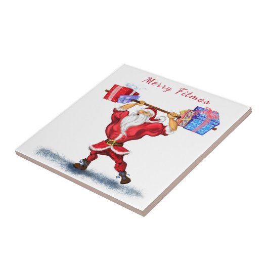 Bodybuilder Weihnachtsbaum Weihnachtsbaum Keramik  Fliese (Seite)