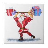 Bodybuilder Weihnachtsbaum Weihnachtsbaum Keramik  Fliese (Vorderseite)