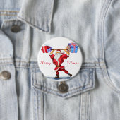 Bodybuilder Weihnachtsgeschenke des Weihnachtsmann Button (Beispiel)