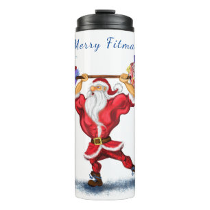 Bodybuilder Weihnachtsmann Lustiger Weihnachten Th Thermosbecher