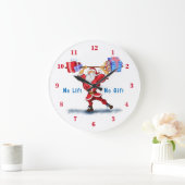 Bodybuilder Weihnachtsmann mit Weihnachtsgeschenke Große Wanduhr (Zuhause)