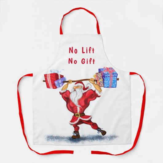 Bodybuilder Weihnachtsmann mit Weihnachtsgeschenke Schürze (Vorderseite)
