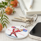 Bodybuilder Weihnachtsmann-Schlüsselanhänger Schlüsselanhänger (Vorderseite rechts)