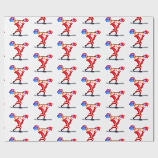 Bodybuilder Weihnachtswrapping Paper Geschenkpapier (Flach)