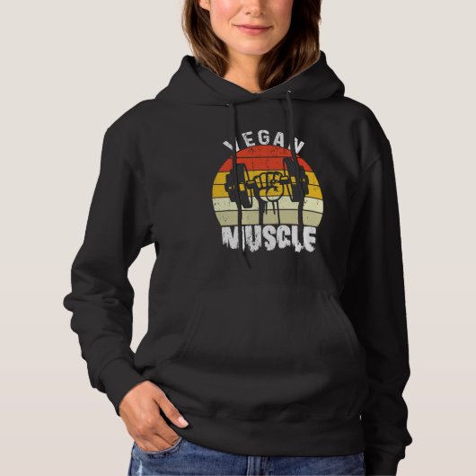 Bodybuilder Workout Vegan Muscle Retro Vegan Musc Hoodie (Vorderseite)