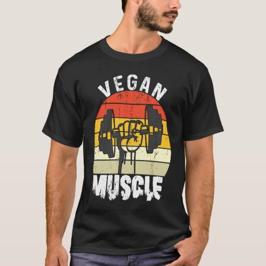 Bodybuilder Workout Vegan Muscle Retro Vegan Musc T-Shirt (Vorderseite)