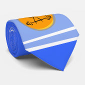 Bodybuilding; Blau u. Orange Krawatte (Gerollt)