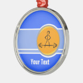 Bodybuilding; Blau u. Orange Ornament Aus Metall (Links)