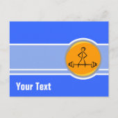 Bodybuilding; blau und orange postkarte (Vorderseite)