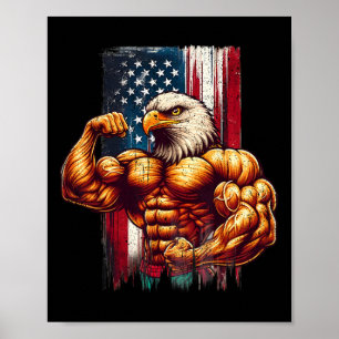 Bodybuilding Bodybuilder US-amerikanischen Flagge Poster