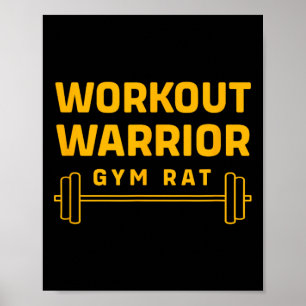 Bodybuilding des Kriegers trainieren Funny Gym Rat Poster
