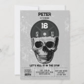 Bodybuilding des Schädeltrainings Geburtstag Einladung (Vorderseite)