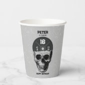 Bodybuilding des Schädeltrainings Geburtstag Pappbecher (Rückseite)