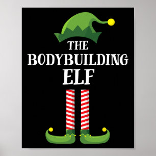 Bodybuilding Elf Matching Familiengruppe Weihnacht Poster