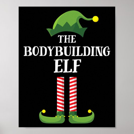 Bodybuilding Elf Matching Familiengruppe Weihnacht Poster (Vorne)