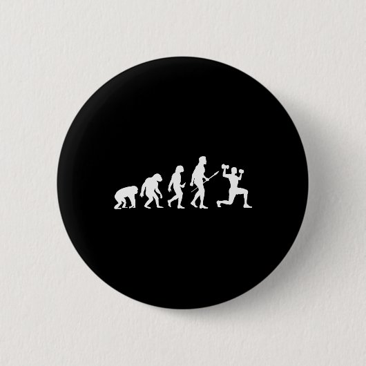 Bodybuilding Evolution Funny Bodybuilding Workout Button (Vorderseite)