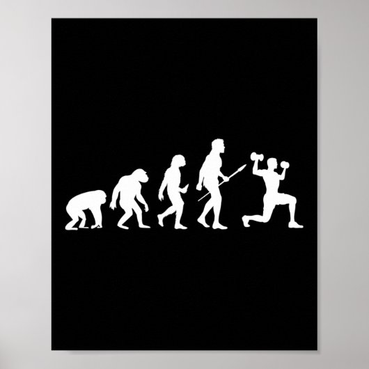 Bodybuilding Evolution Funny Bodybuilding Workout Poster (Vorne)