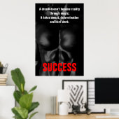 Bodybuilding Fitness Inspiration Schwarz & Weiß Poster (Heimbüro)