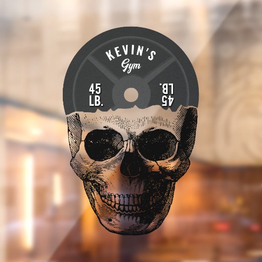 Bodybuilding-Fitnessraum für die Stützplatte Fensteraufkleber (Blatt 2)