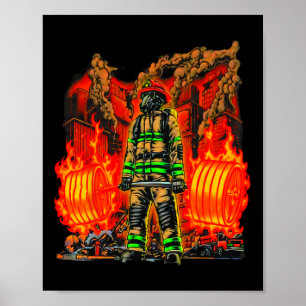 Bodybuilding für den Feuerwehrmann Poster