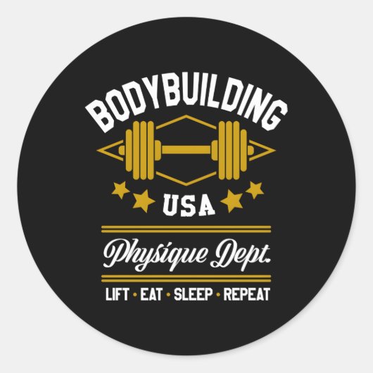 Bodybuilding für runder aufkleber (Vorderseite)