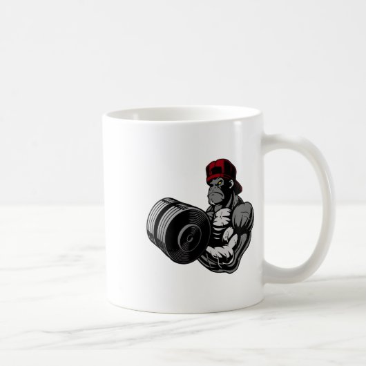 Bodybuilding Gorilla Gym Strength Training Workout Kaffeetasse (Rechts)