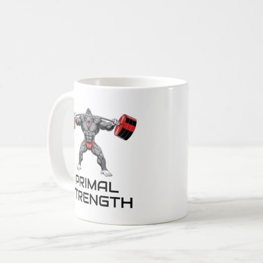 Bodybuilding Gorilla Kaffeetasse (Vorderseite Links)