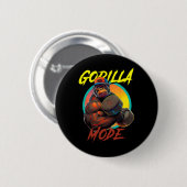 Bodybuilding Gorilla Mode Workout Button (Vorne & Hinten)